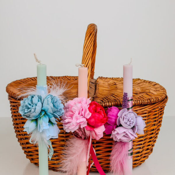 Λαμπάδα με λουλούδια